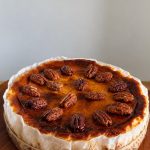 Pumpkin Spice Basque Cheesecake with Caramelized Pecans